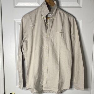 Frank & Oak Men's Beige Button-Down Shirt